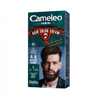 Farba do włosów, brody i wąsów Delia Cameleo men 4.0 medium brąz