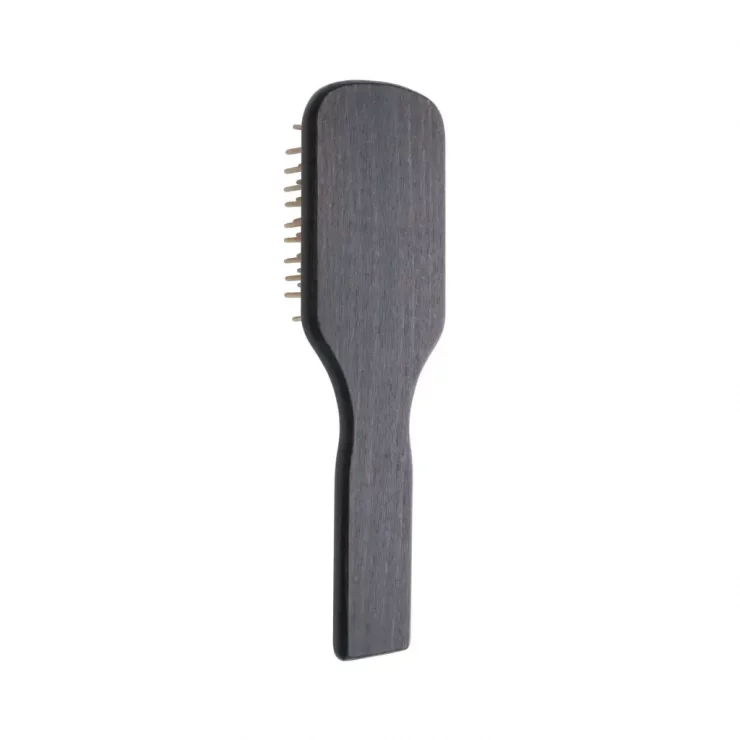 Szczotka do włosów Gorgol pneumatyczna z drewnianą szpilką 9 rzędów, ciemna widok z tyłu