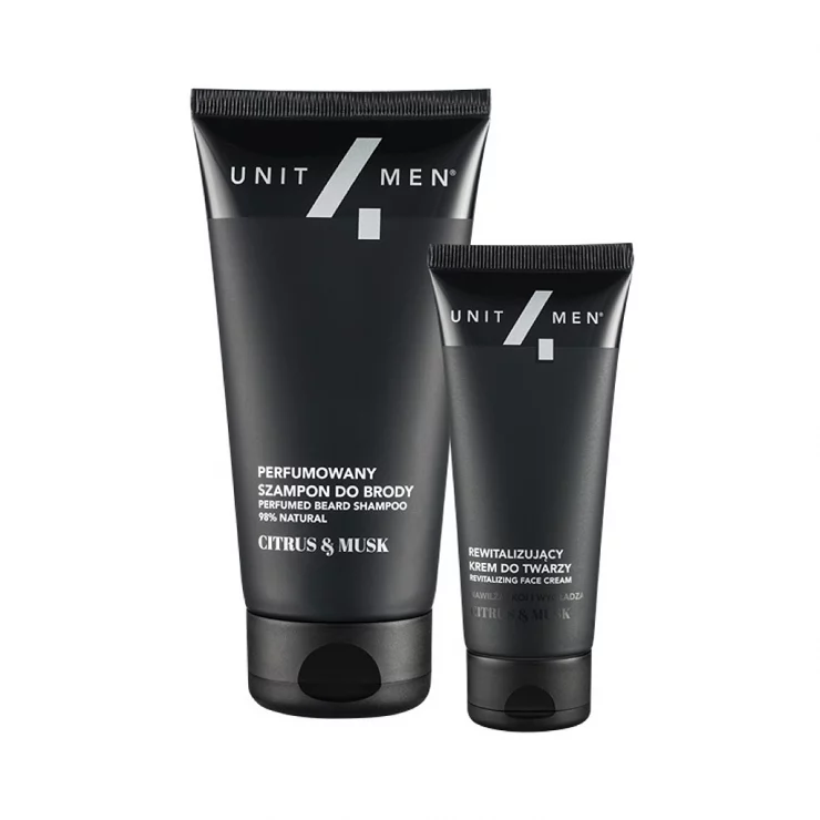 Zestaw Unit4Men szampon do brody + krem do twarzy Citrus&Musk