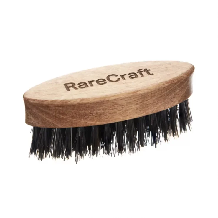 Szczotka do brody i wąsów z dzika RareCraft podróżna z drewna bukowego - jasna